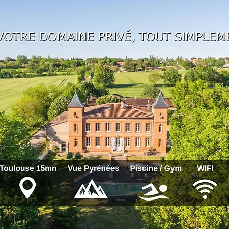 Chateau La Bordette 15mn Toulouse Vue Pyrenees, Piscine ヴィラ