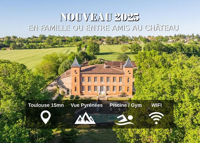 Chateau La Bordette 15mn Toulouse Vue Pyrenees, Piscine